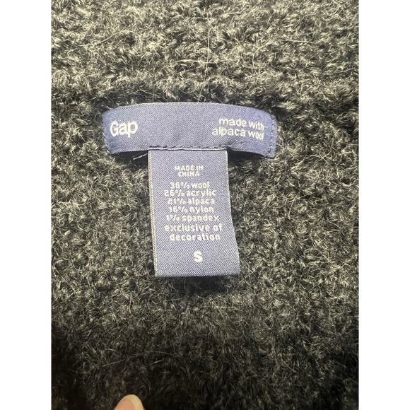 GAP Size Small Womens Vest Alpaca Wool Blend Gray Snap Buttons Ribbed Fuzzy - Picture 5 of 10